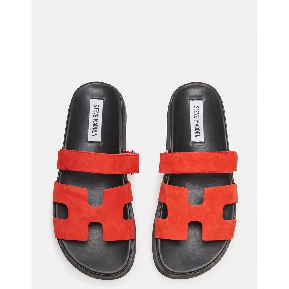 Steve Madden Vibrant Red Slide Sandals